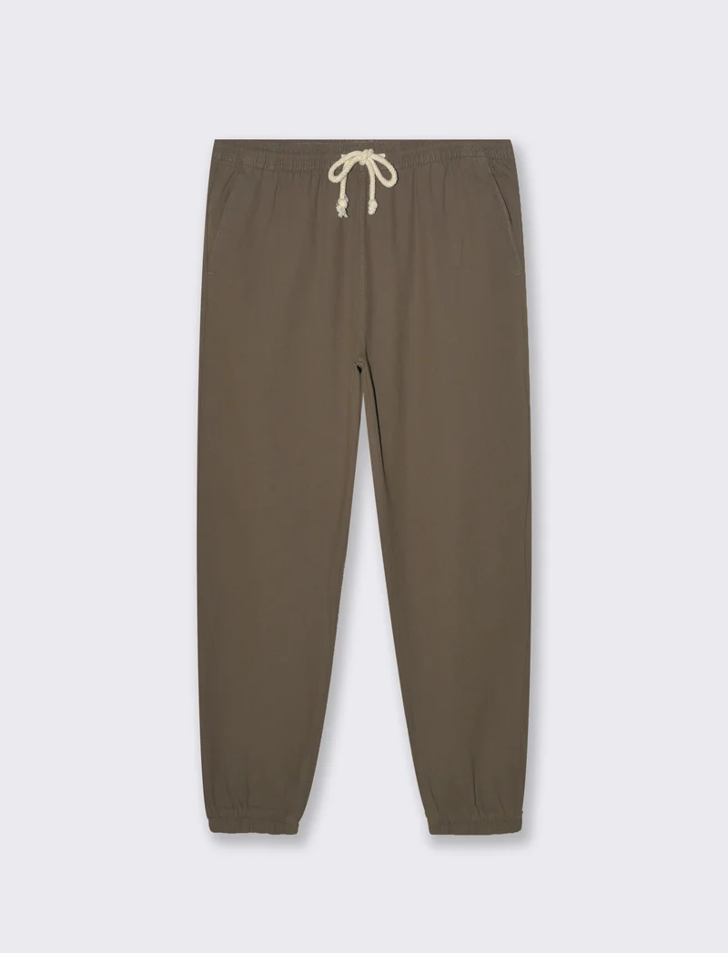 Pantaloni jogger tessuto strutturato da uomo - Verde kaki