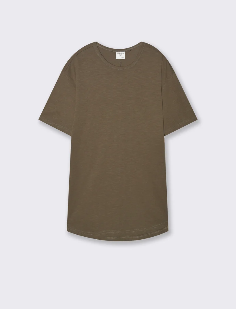 T-shirt con coulisse da uomo - Verde kaki