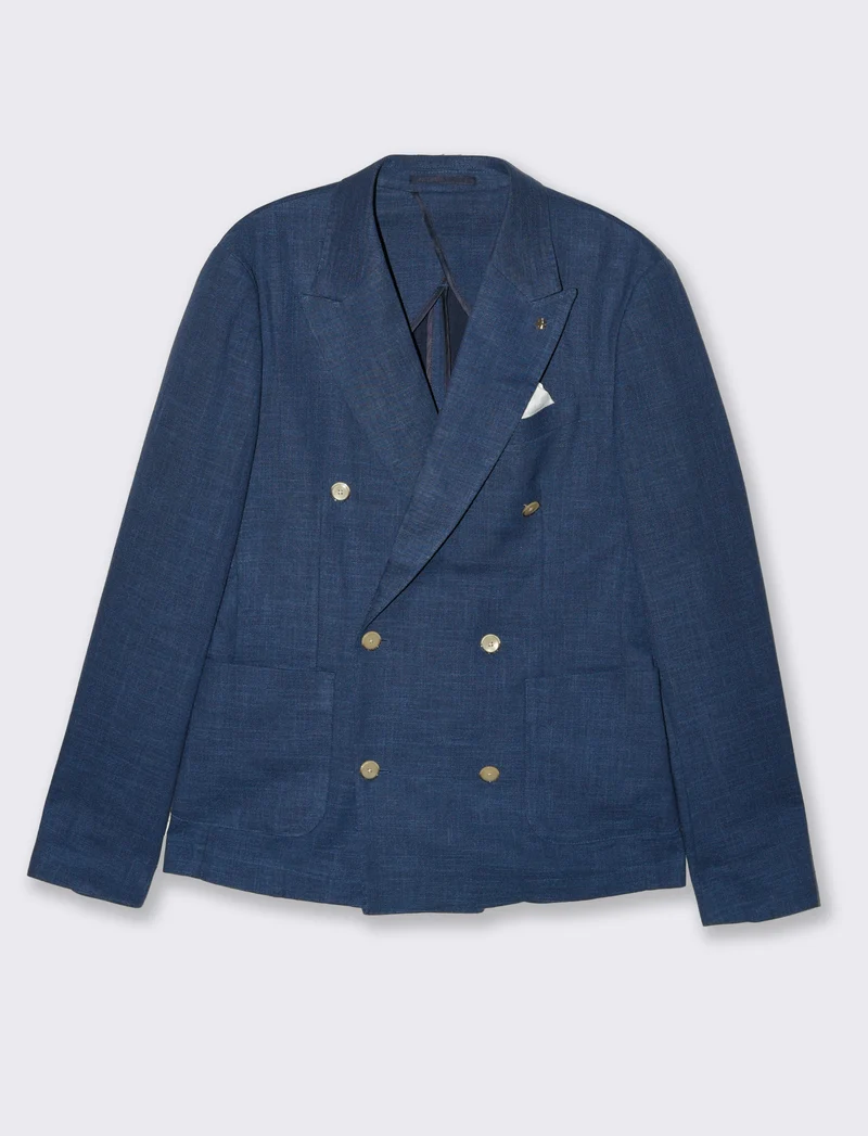 Blazer doppio petto da completo formal fit da uomo - Blu