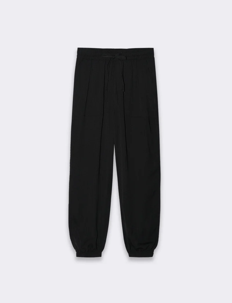 Pantalone con coulisse da donna - Nero