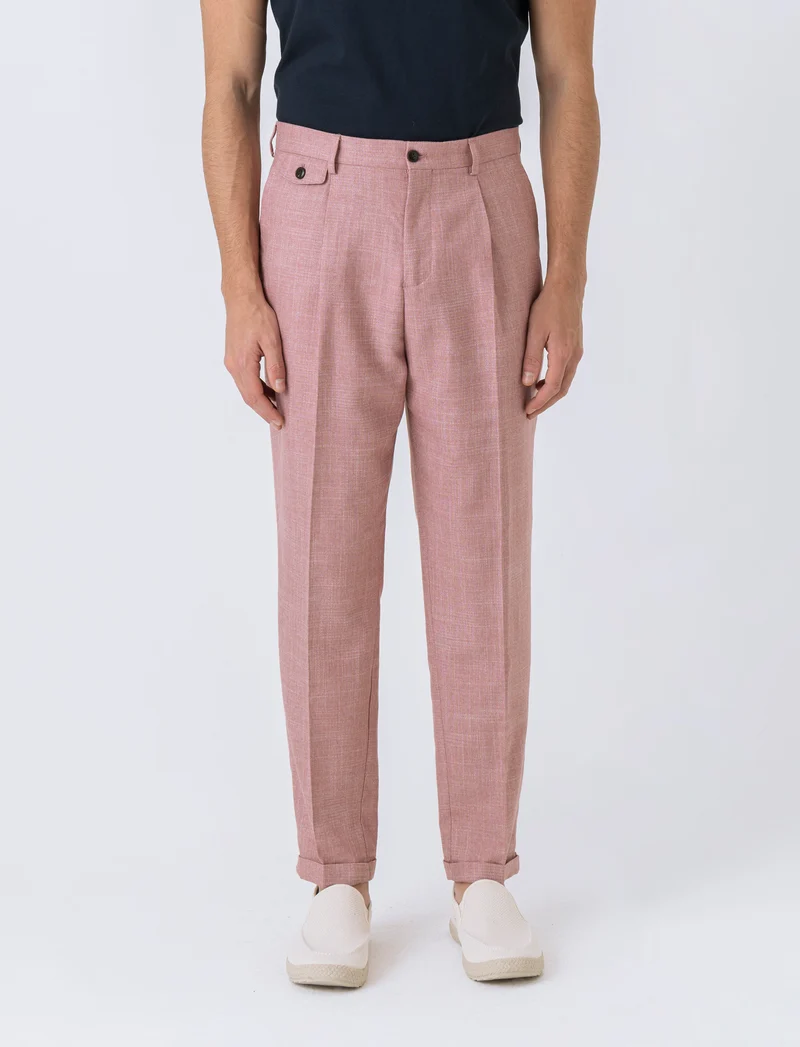 Pantaloni da completo formal fit da uomo - Corallo