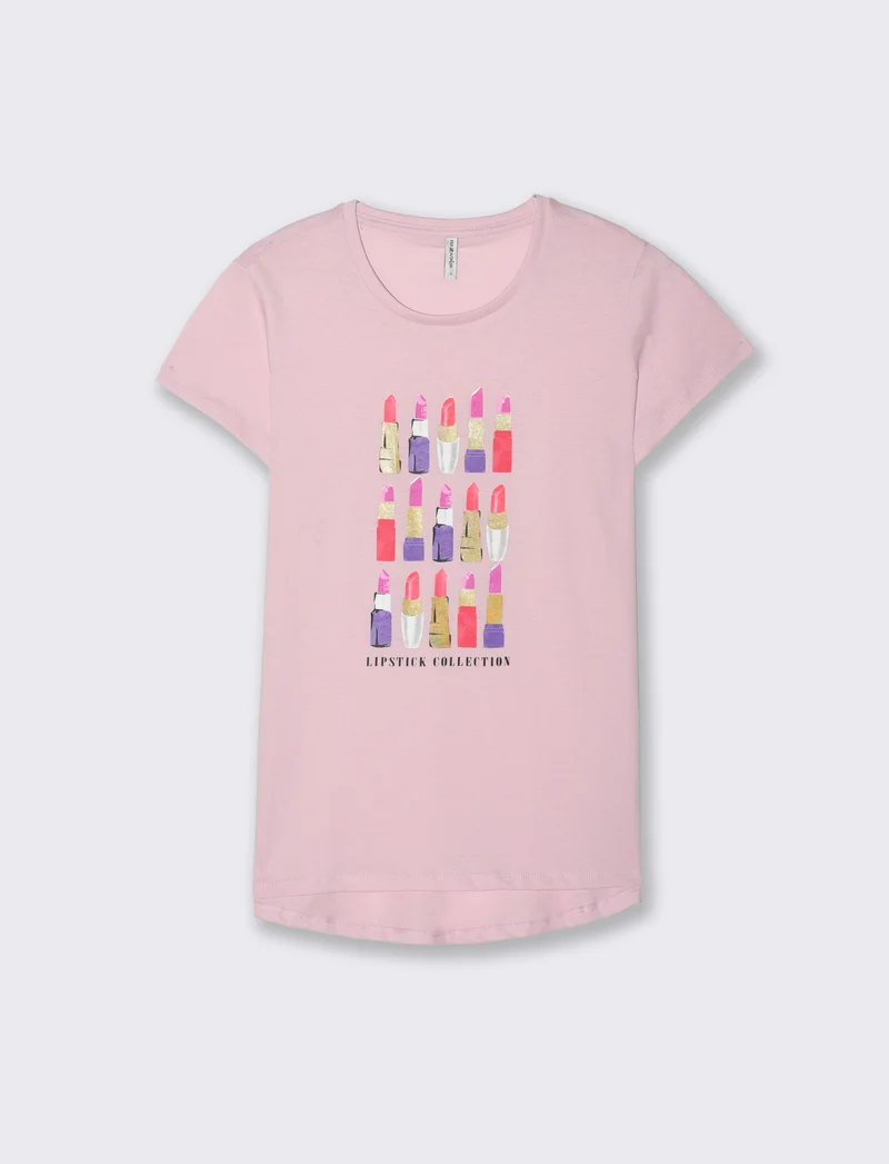 T-shirt con stampa da donna - Rosa chiaro