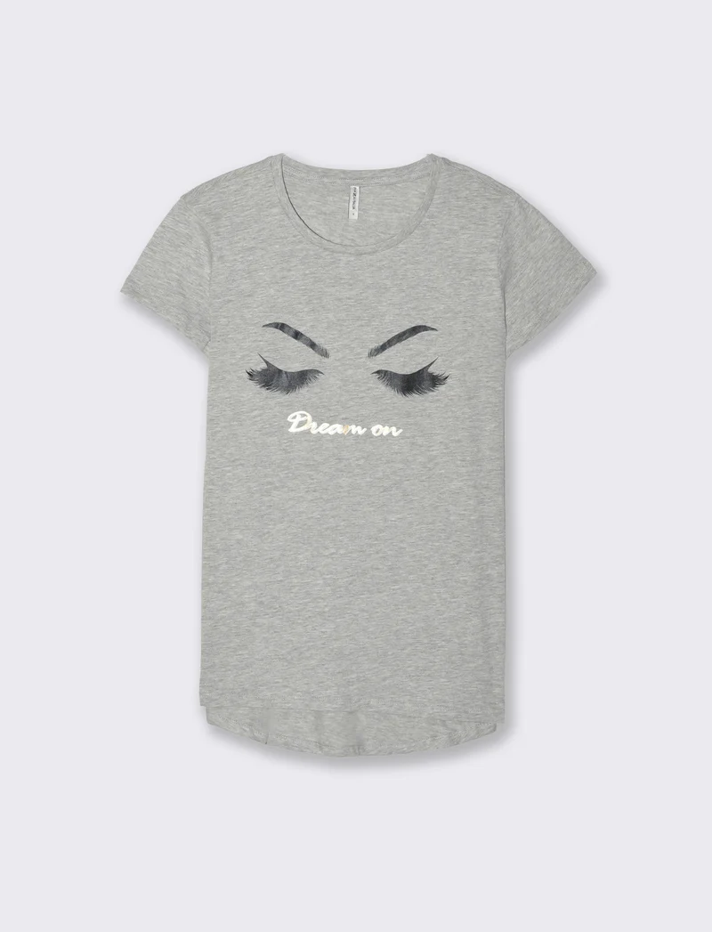 T-shirt con stampa da donna - Grigio chiaro mel.
