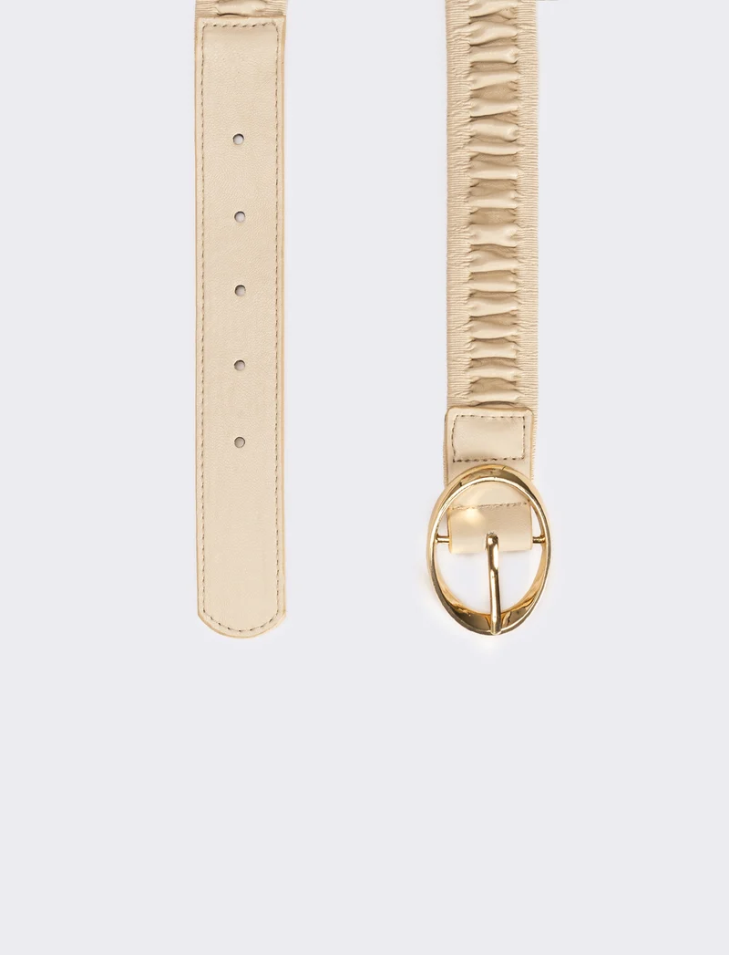 Cintura donna goffrata - Beige