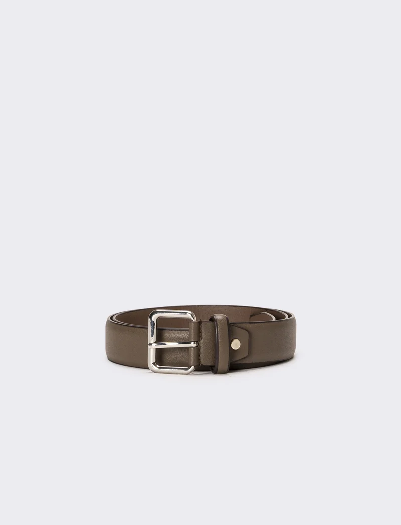 Cintura uomo fibbia quadrata - Marrone