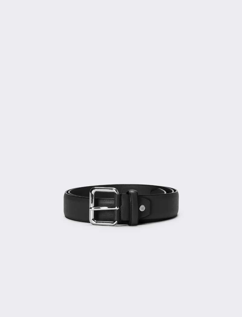 Cintura uomo fibbia quadrata - Nero