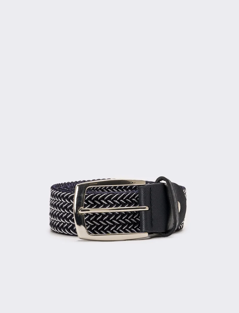 Cintura uomo treccina bicolor - Blu