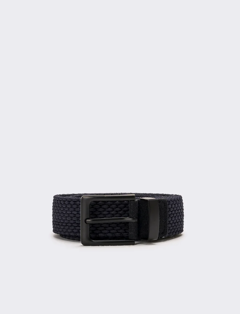 Cintura uomo elastica intrecciata - Blu navy