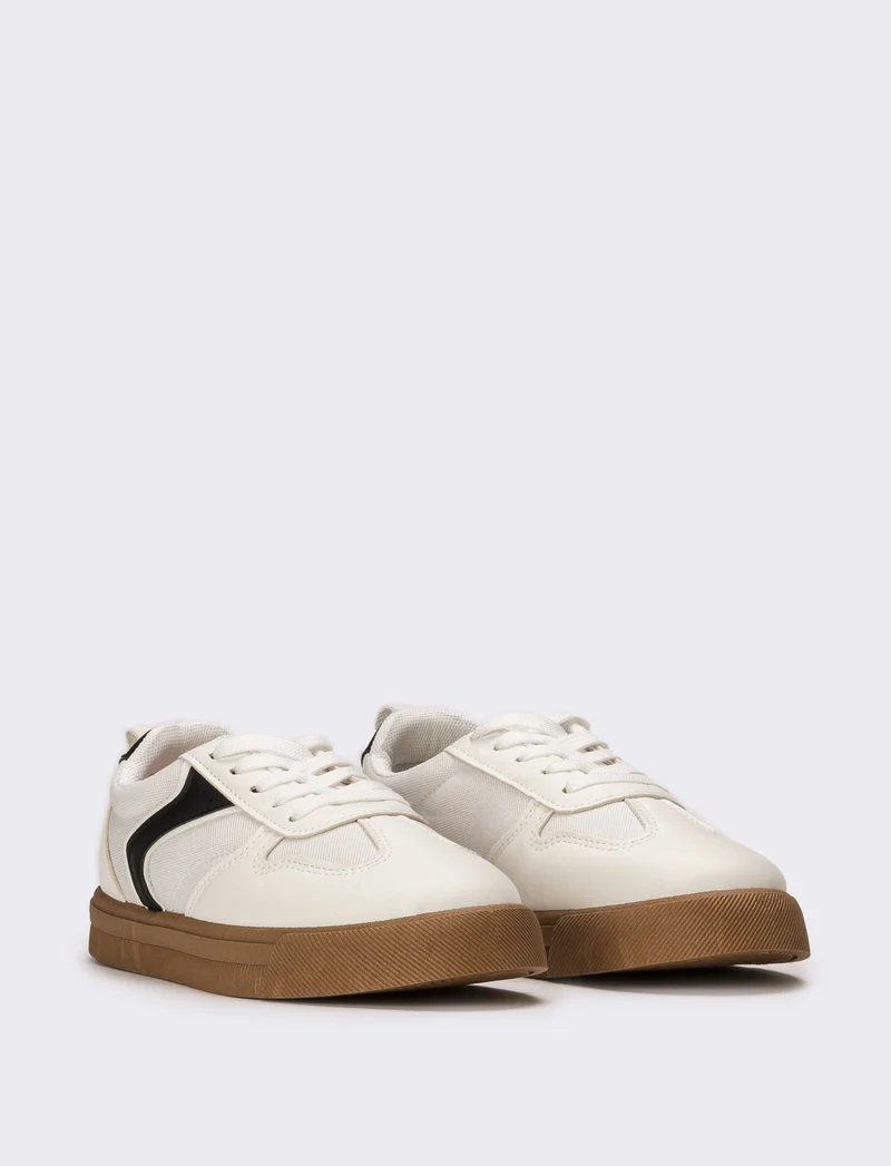 Sneakers da bambino con inserti - Bianco