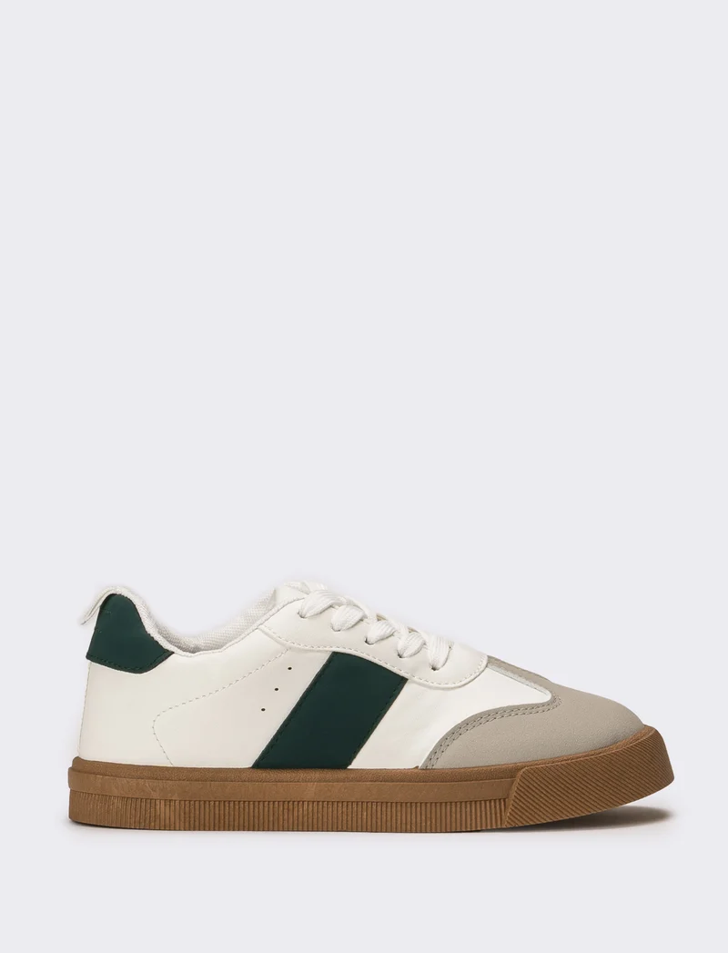 Sneakers da bambino con riporti - Bianco