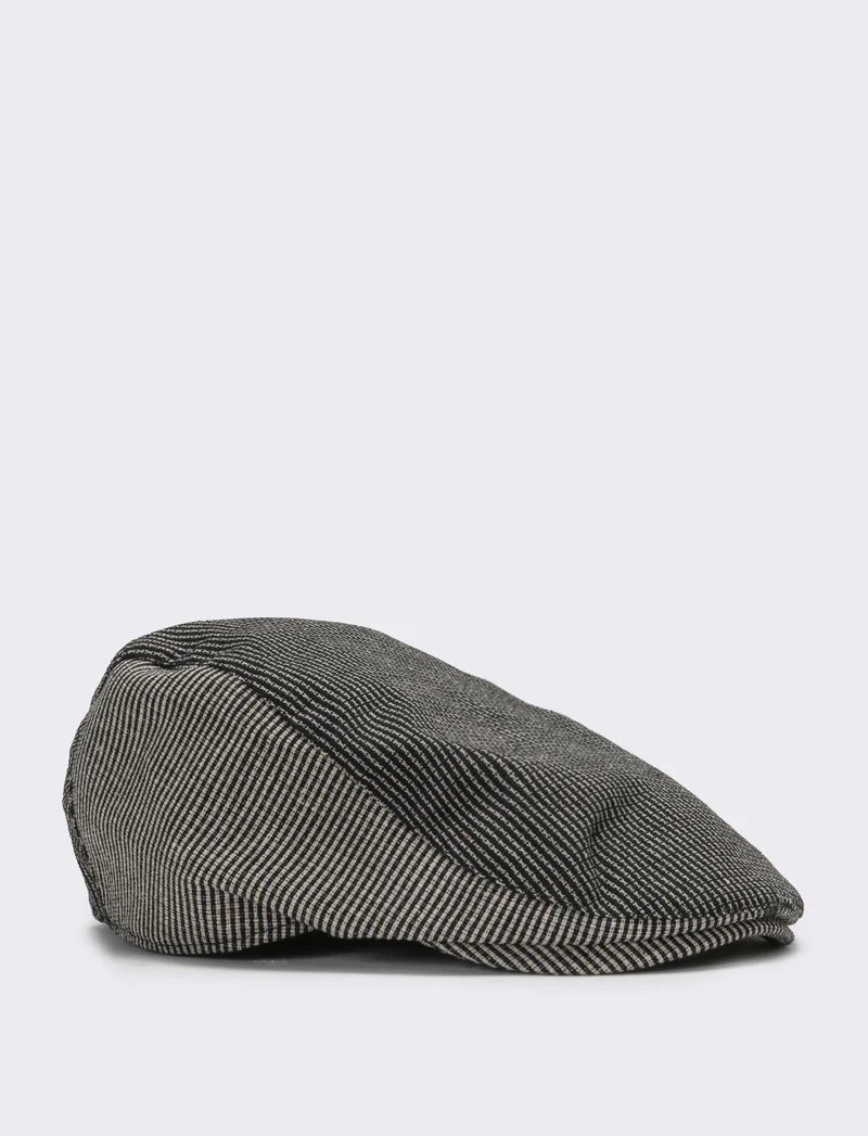 Cappello uomo coppola micro quadretti - Nero