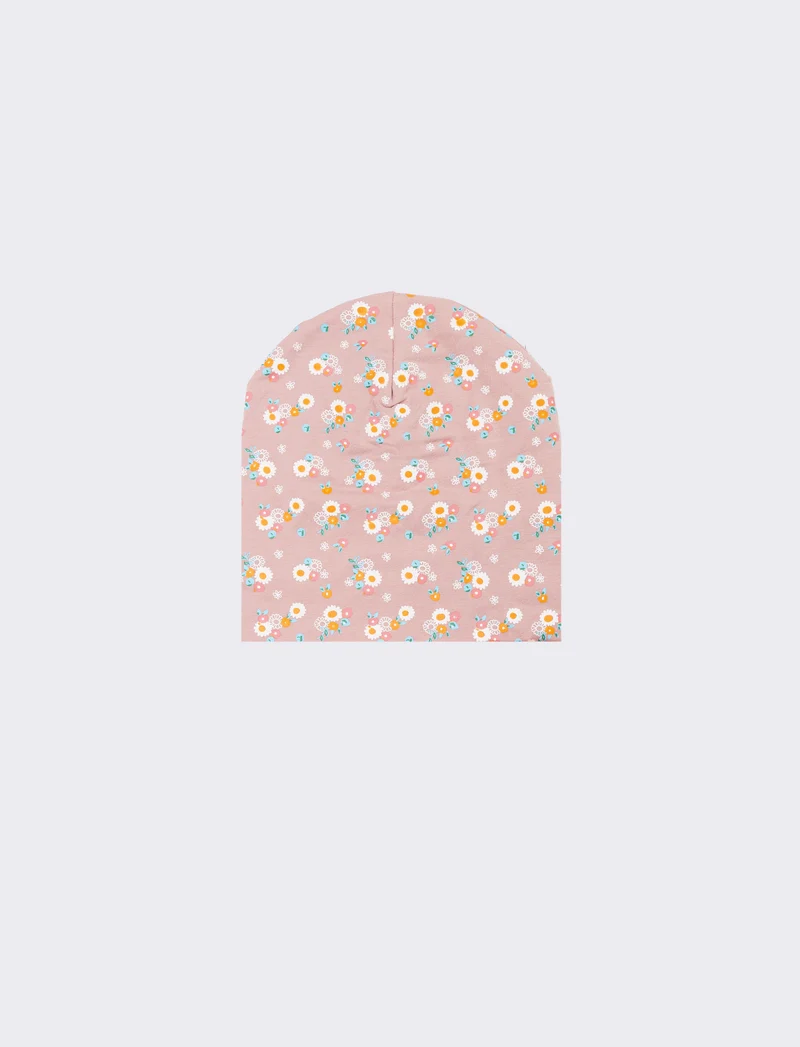 Cappello bambina con stampa fiorellini - Rosa