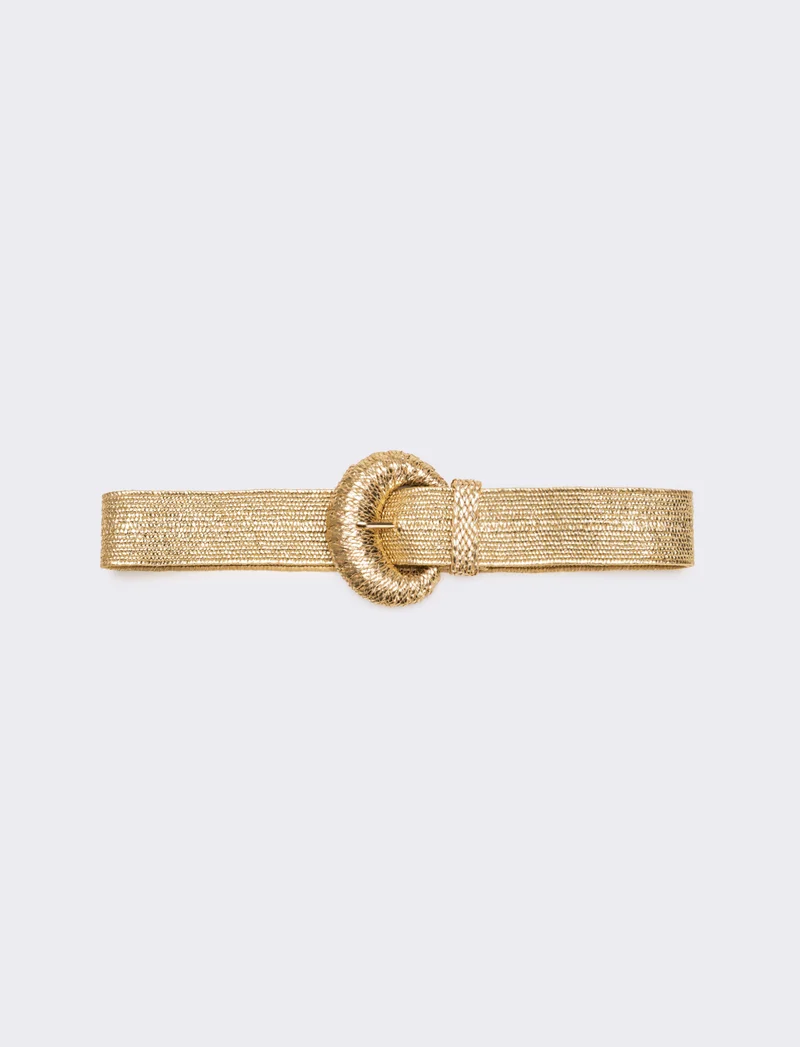 Cintura donna elastica con fibbia rivestita - Oro