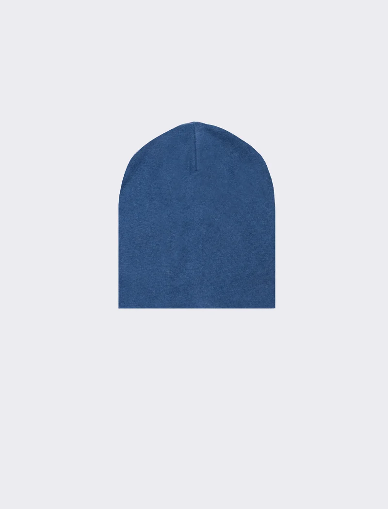 Cappello cuffia costine bambino - Blu