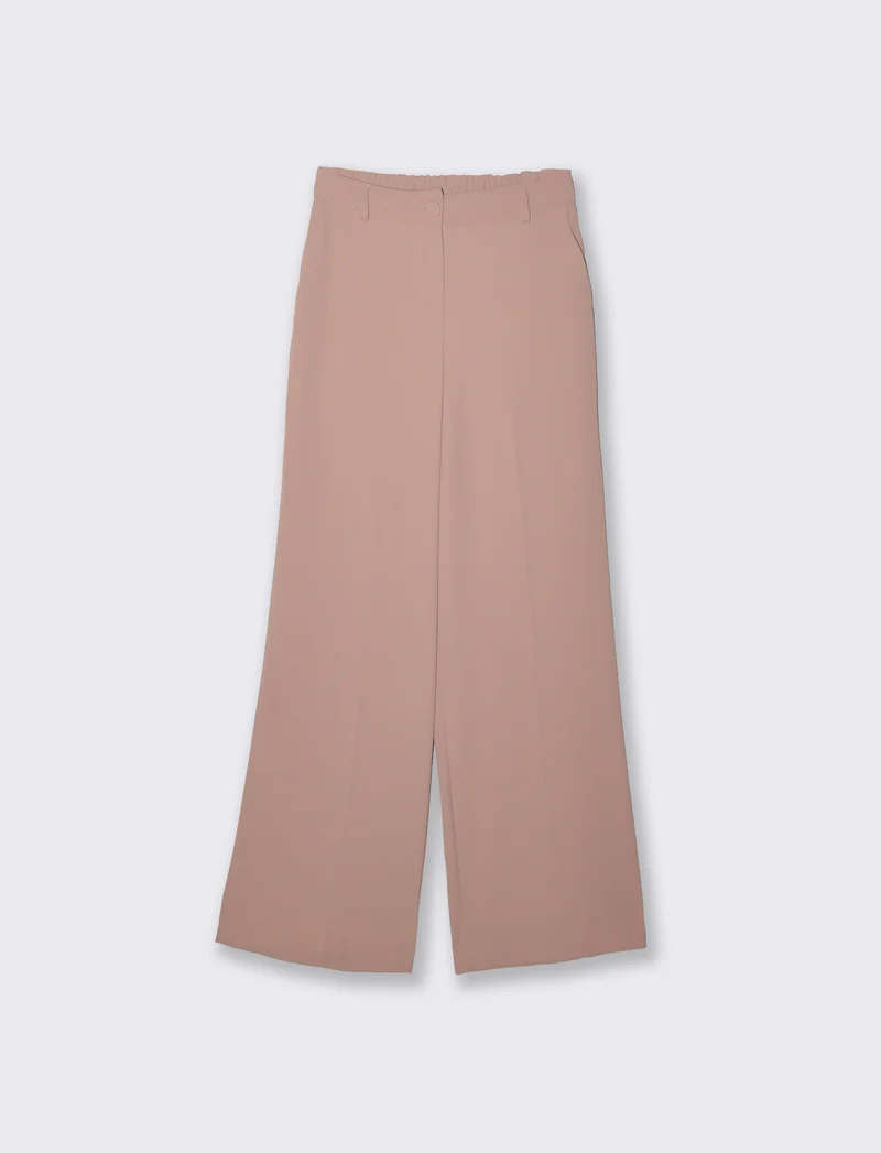 Pantalone palazzo in tessuto fluido - Rosa