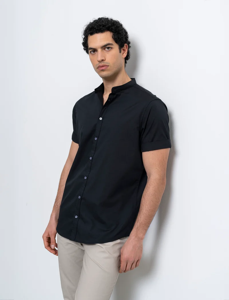 Camicia basic regular fit easy iron da uomo - Nero
