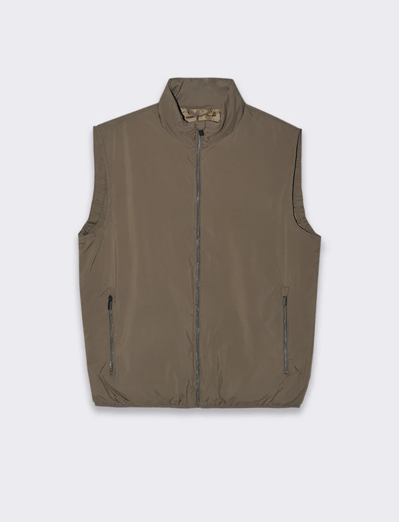 Giubbotto basic smanicato da uomo - Grigio fango