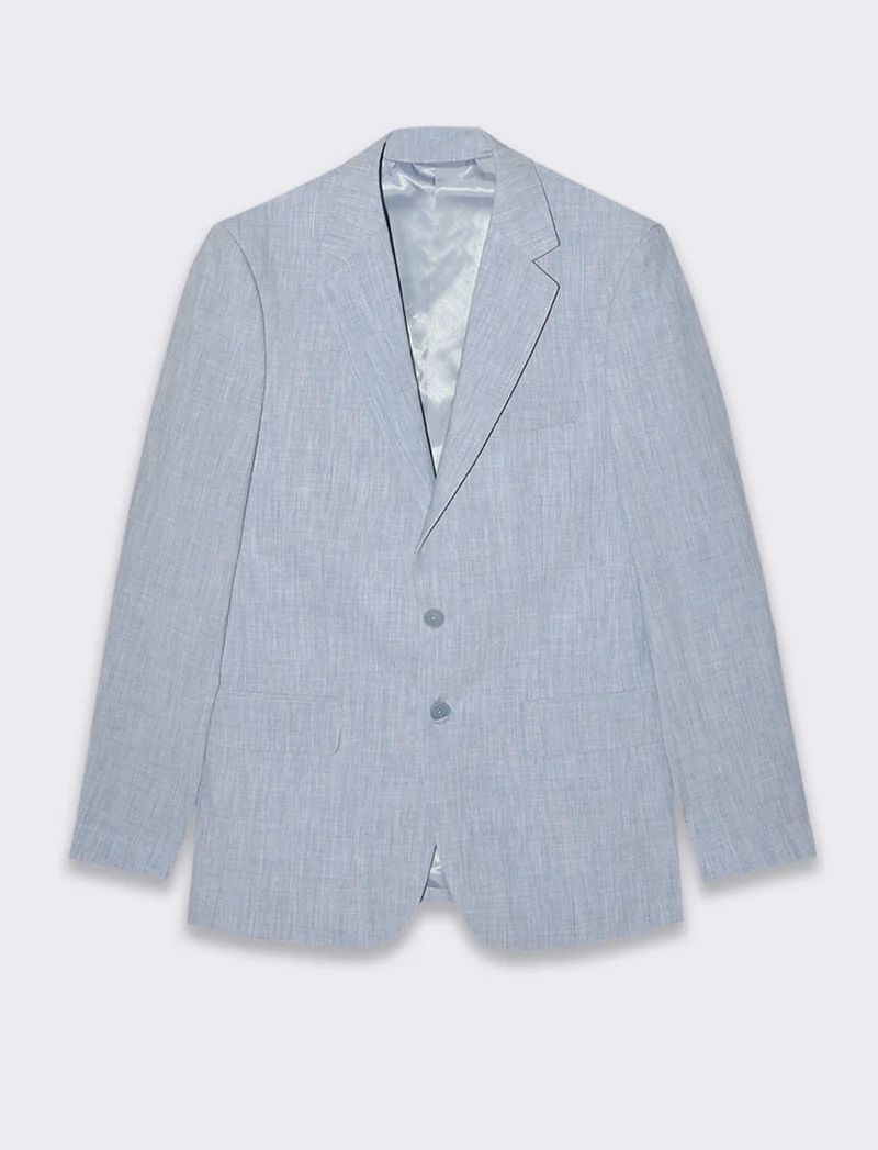 Blazer da completo effetto lino da uomo - Blu