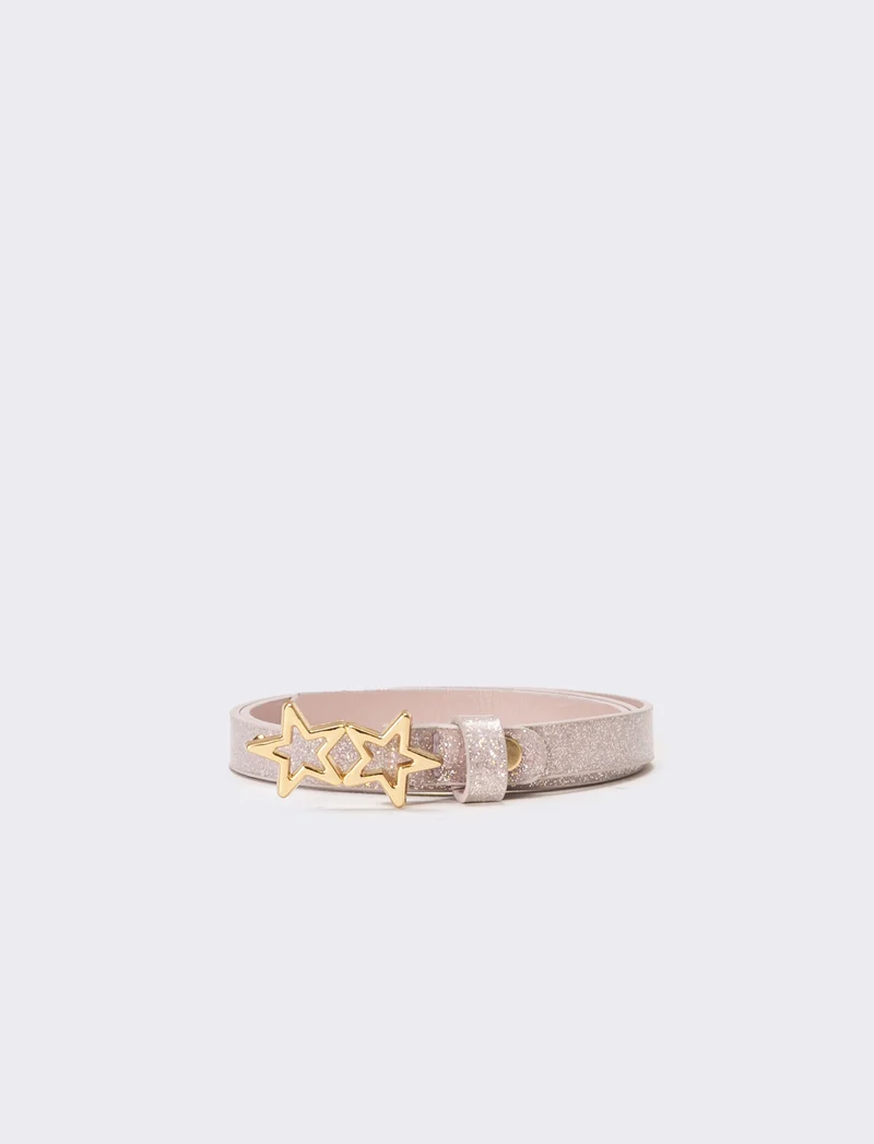 Cintura bambina liscia lurex - Rosa