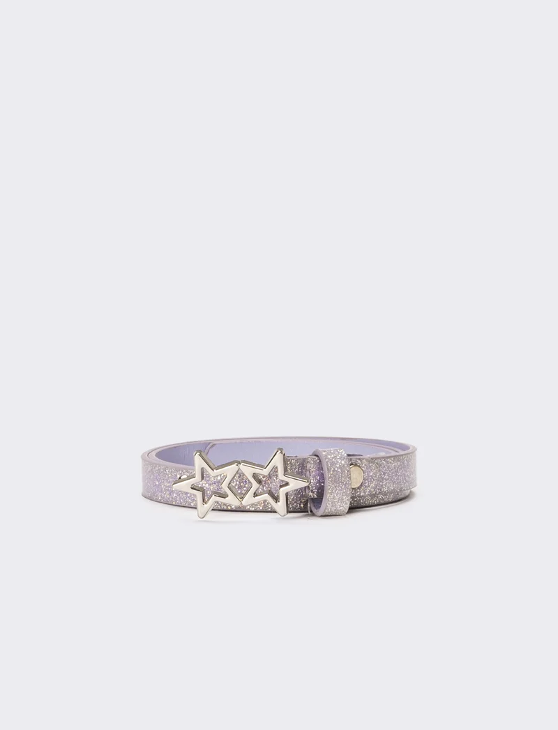 Cintura bambina liscia lurex - Lilla