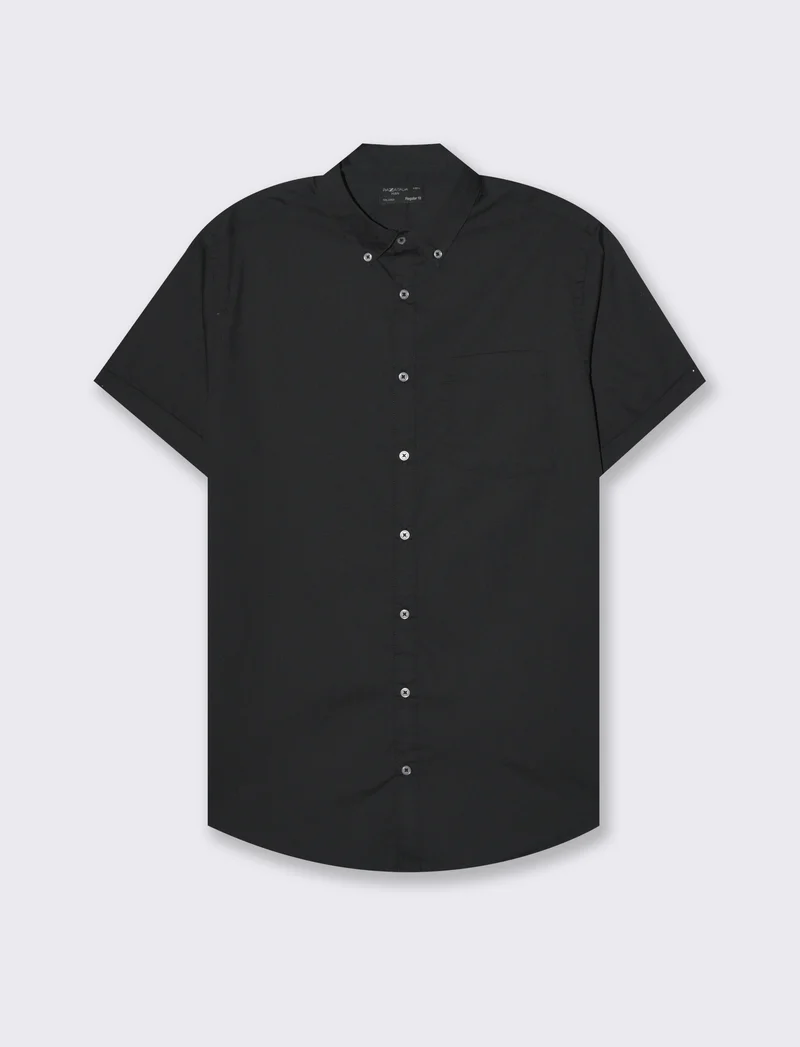 Camicia basic regular fit easy iron da uomo - Nero
