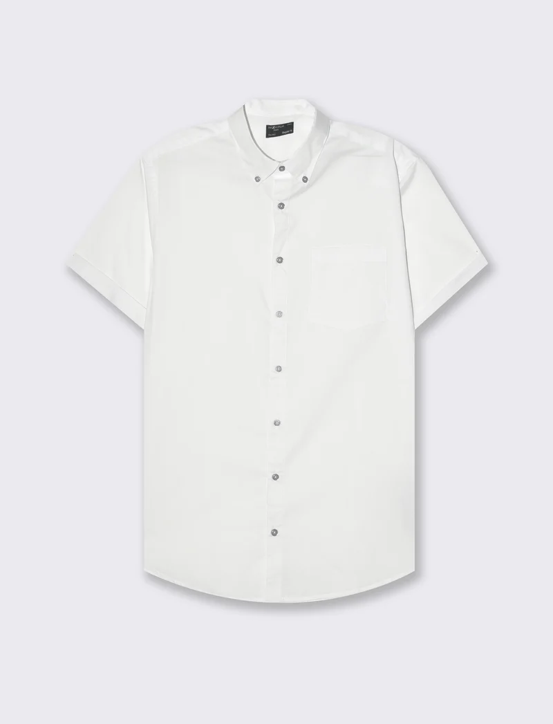 Camicia basic regular fit easy iron da uomo - Bianco