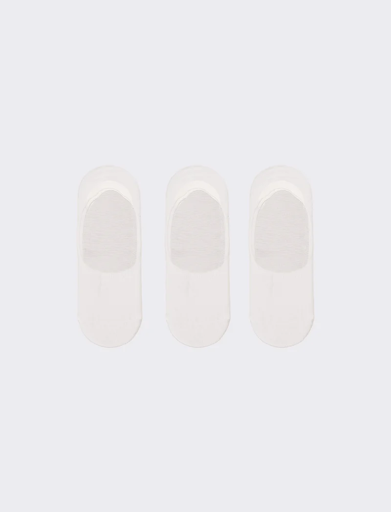 Calzino uomo 3 paia sottopiede con silicone - Bianco