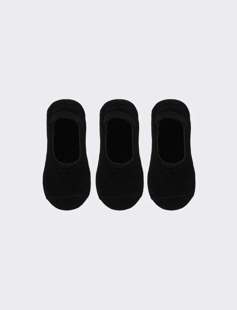 Calzini donna 3 paia sottopiede con silicone - Nero