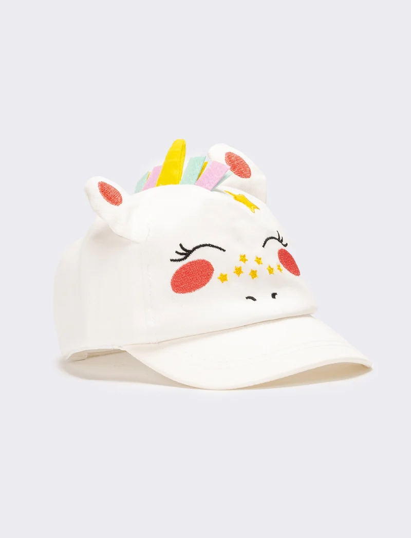 Cappello neonata baseball unicorno - Bianco