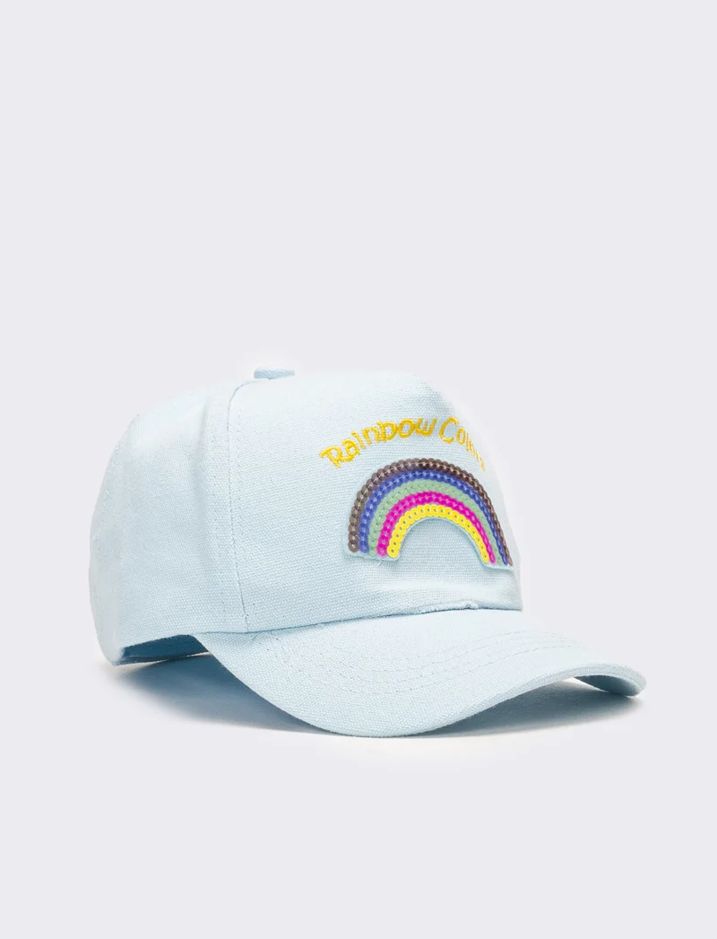 Cappello bambina baseball con rainbow - Denim