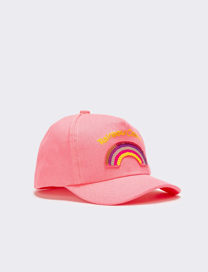 Cappello bambina baseball con rainbow - Fuxia