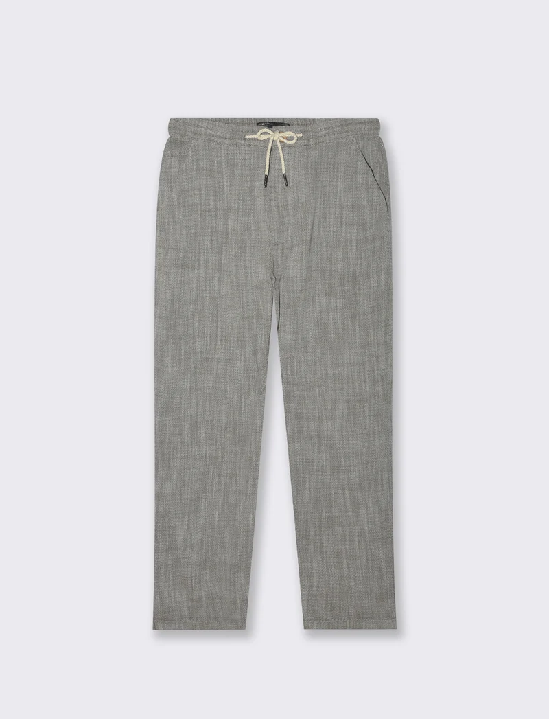 Pantaloni jogger tessuto strutturato da uomo - Grigio fango