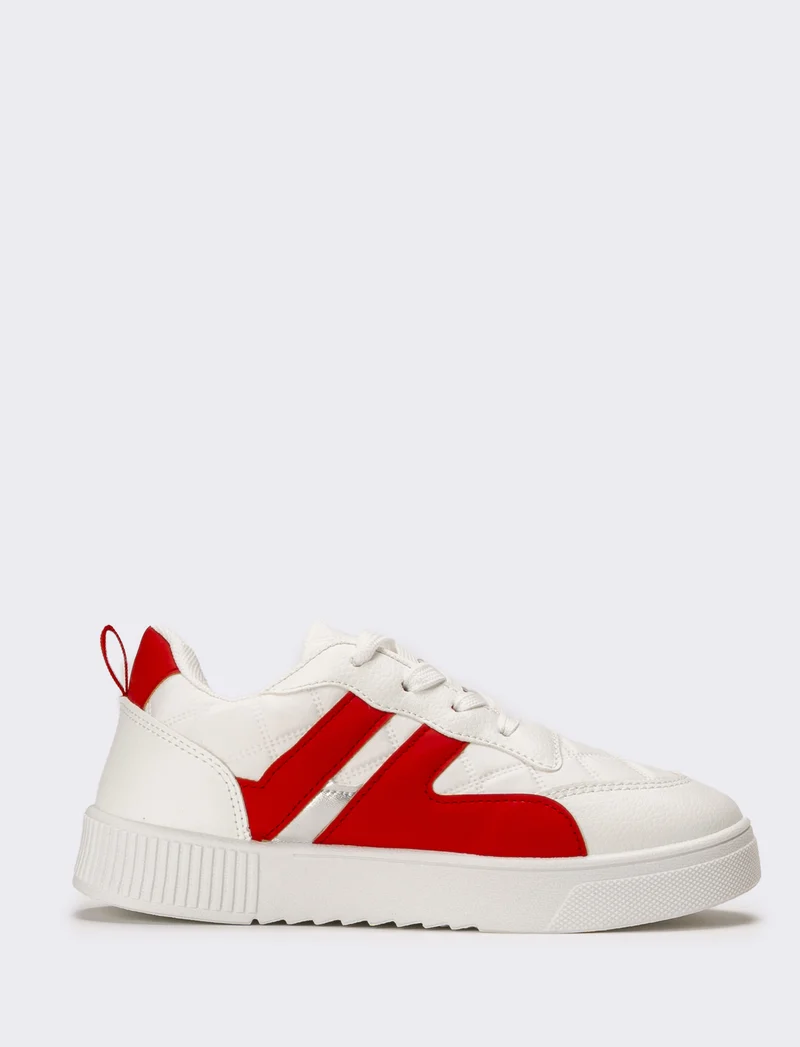 Sneakers da bambino - bian-rosso