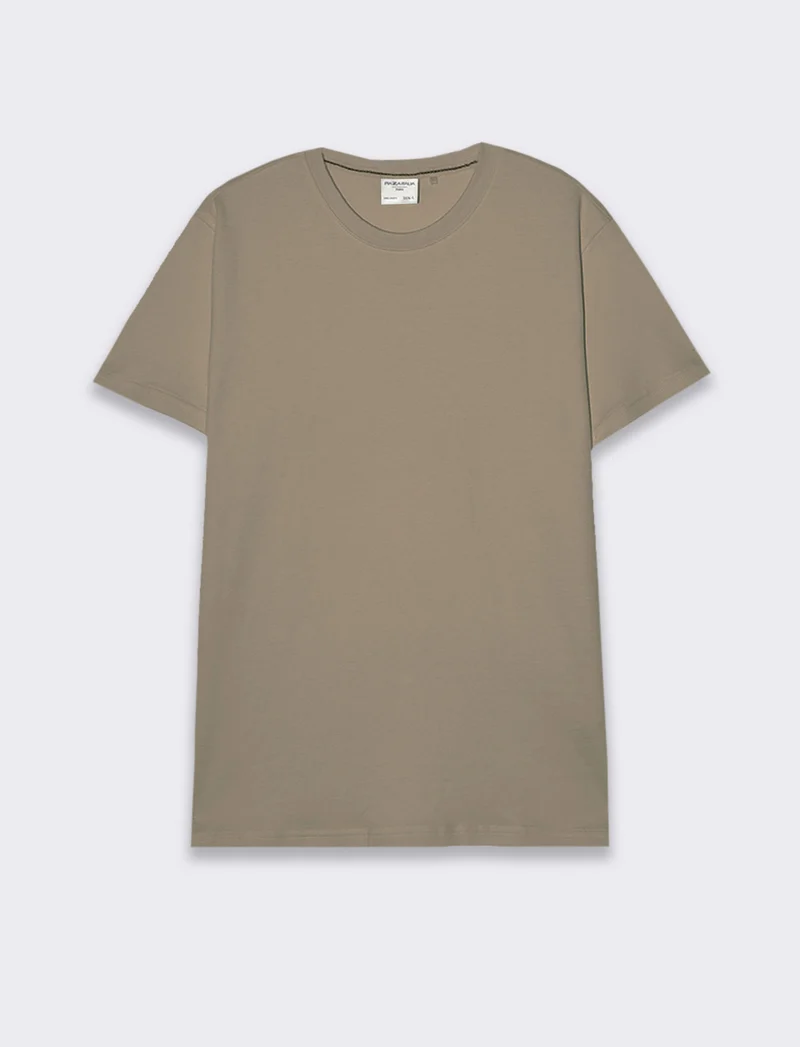 T-shirt in cotone struttura jacquard da uomo - Verde salvia