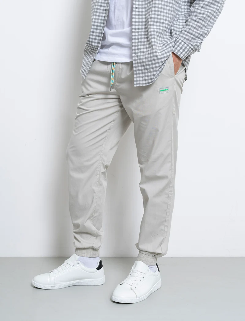 Pantaloni jogger in cotone da uomo - Grigio ghiaccio