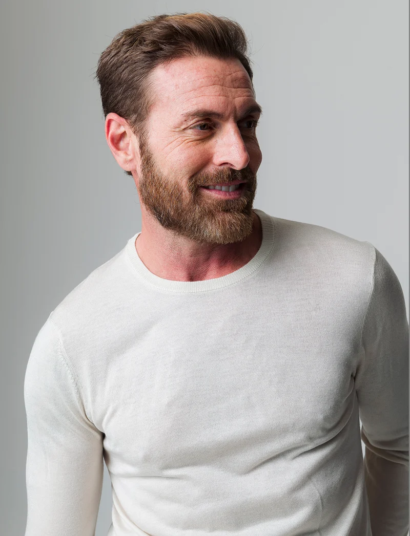 Maglia basic effetto cachemere da uomo - Grigio ghiaccio
