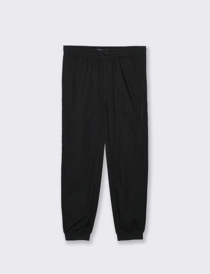 Pantaloni in cotone con vita jogger da uomo - Nero