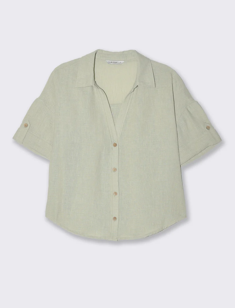 Camicia manica corta da donna - Verdino