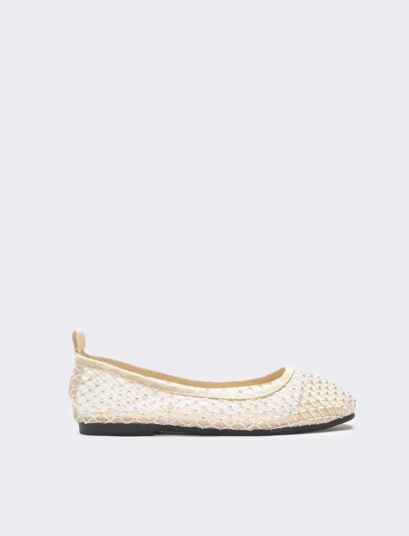 Ballerina da bambina in rete - Beige