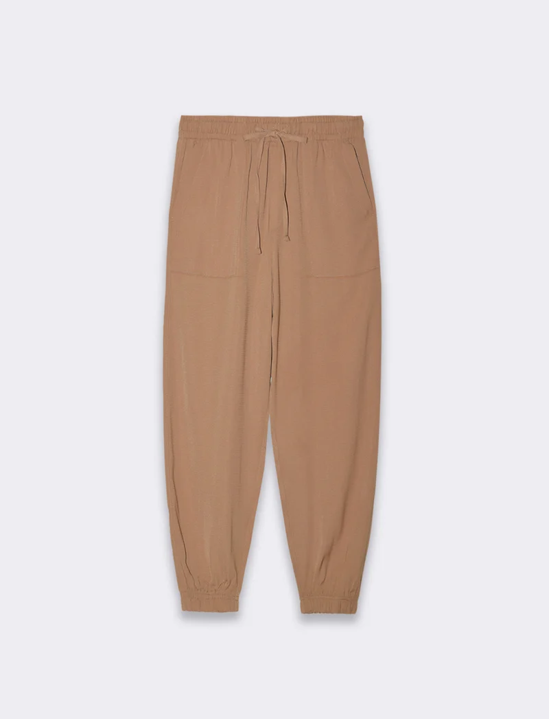 Pantalone con coulisse da donna - Caramello