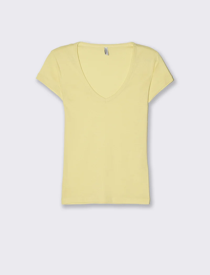 T-shirt basica da donna - Giallo
