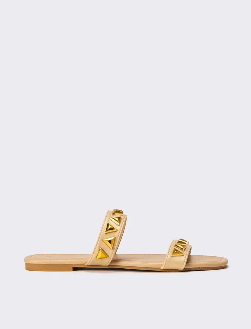 Mule da donna con borchie - Beige