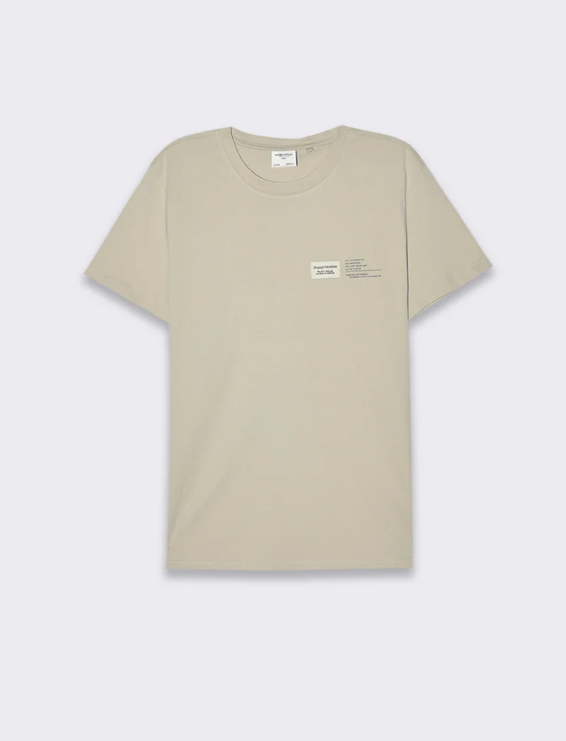 T-shirt in cotone premium con patch e stampina da uomo - Grigio ghiaccio