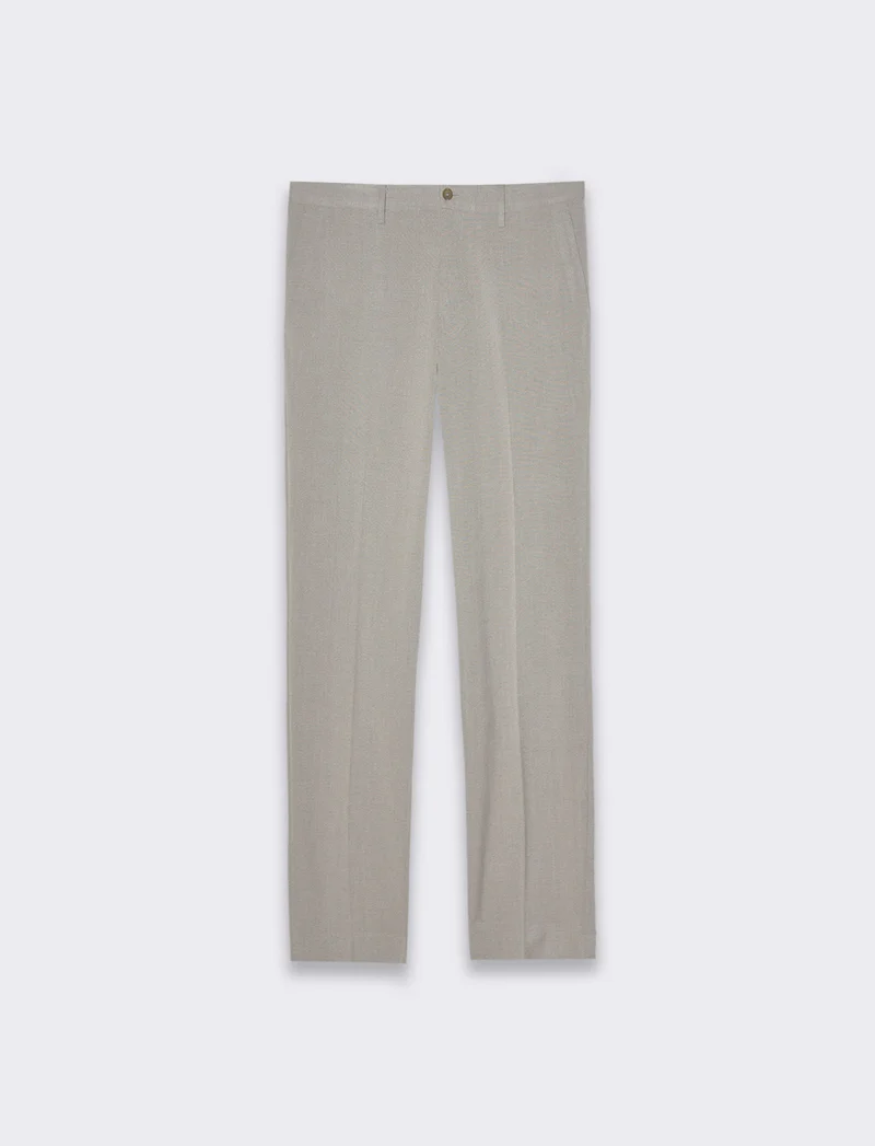 Pantaloni da completo effetto fil a fil da uomo - Grigio tortora