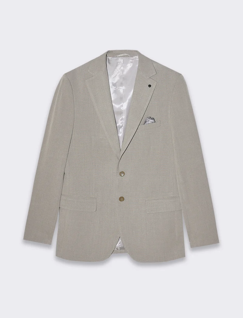 Blazer da completo effetto fil a fil da uomo - Grigio tortora
