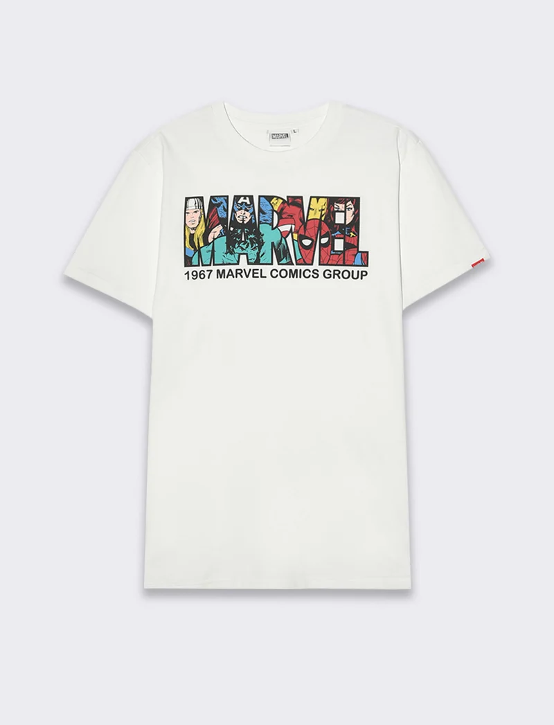 T-shirt stampa marvel da uomo - Bianco
