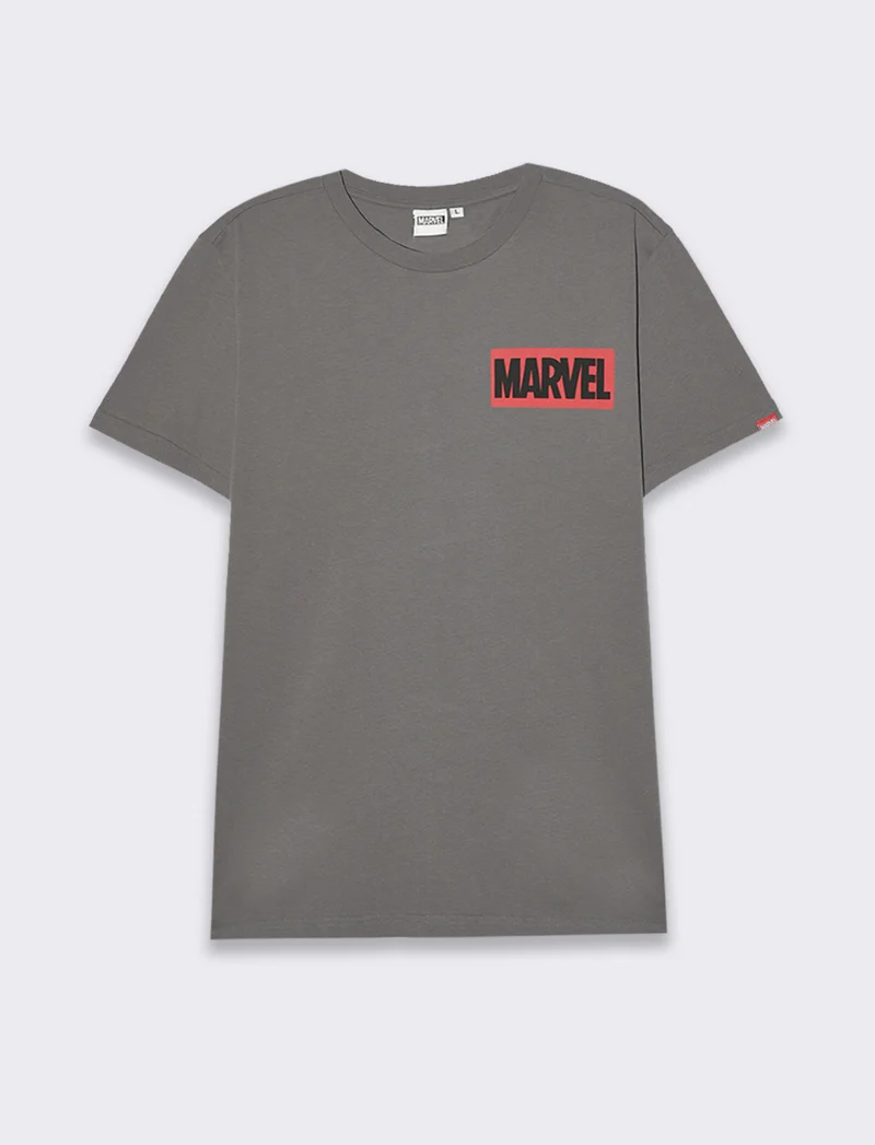 T-shirt stampa marvel da uomo - Grigio