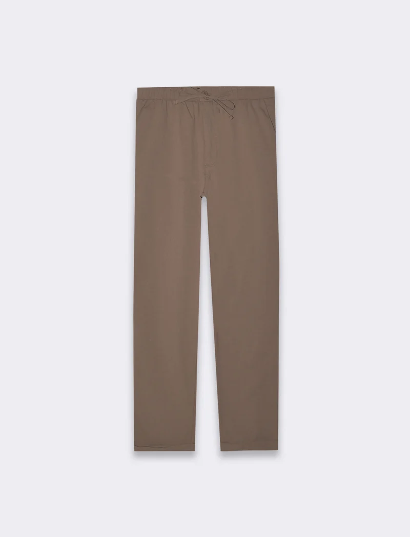 Pantaloni chino jogger struttura ottoman da uomo - Grigio fango