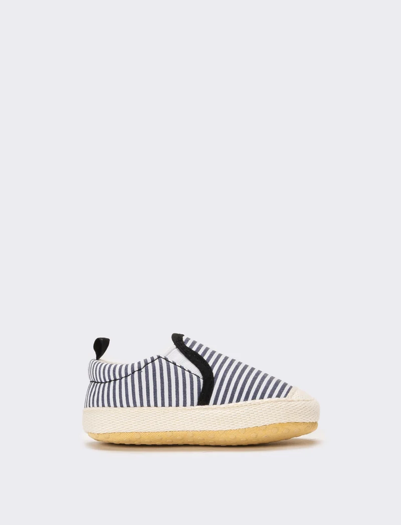 Slip-on a righe con neonato - Blu