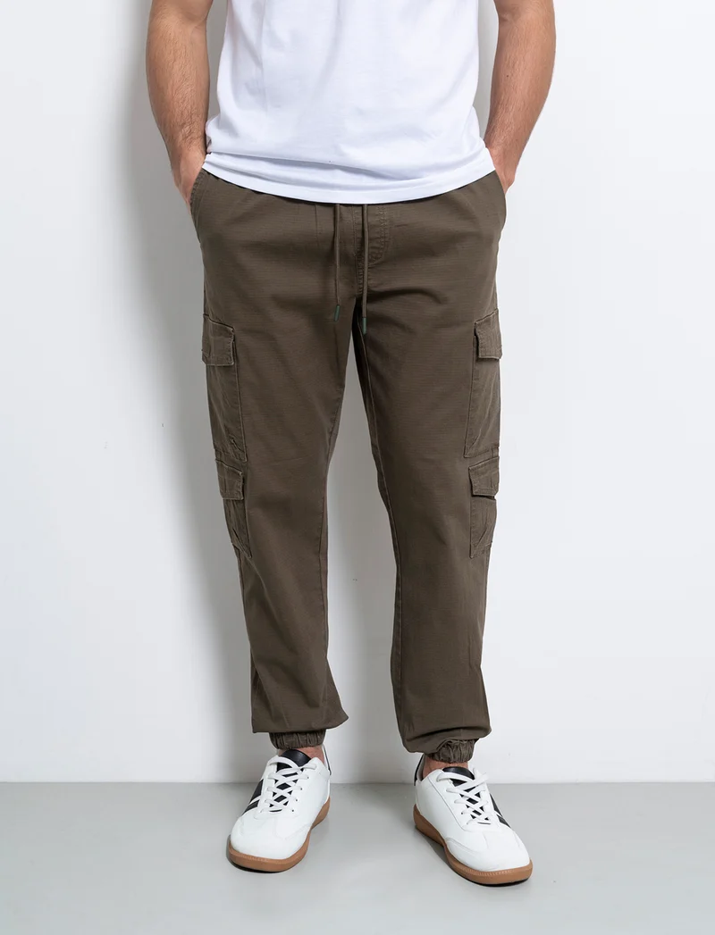Pantaloni cargo rip stop da uomo - Verde kaki